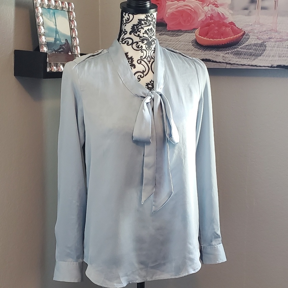 Banana Republic tie neck blouse